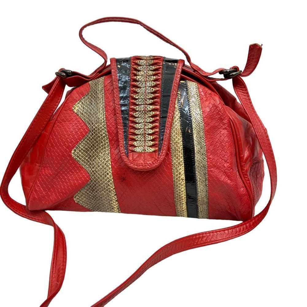 RARE Vintage San Marco‎ Brand Genuine Leather Large Handbag